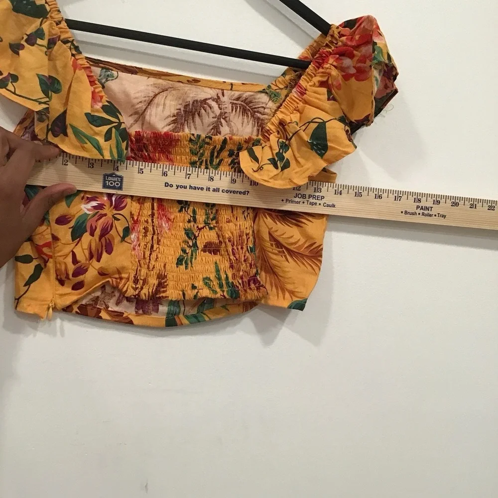 Rachel Roy Linen Skirt Set 3 Blouse Maxi Skirt Belt Floral Vacation Outfit Small